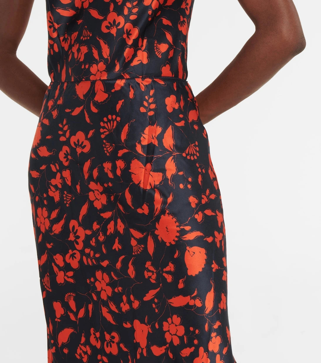 Lee Mathews - Bella floral silk slip midi skirt