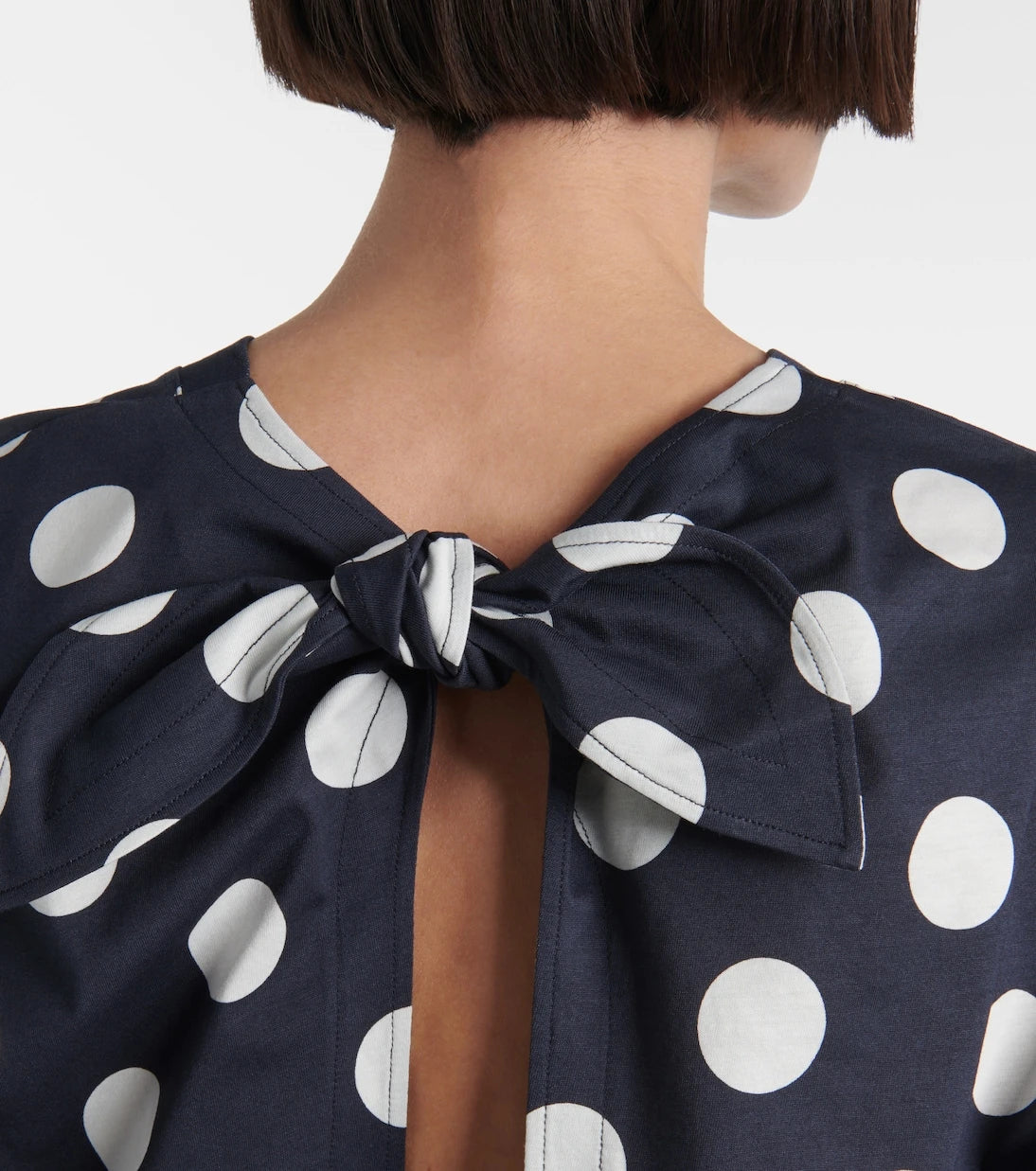 Patou - Logo polka-dot cotton crop top