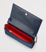Navy Paloma Silk-Leather Clutch Bag