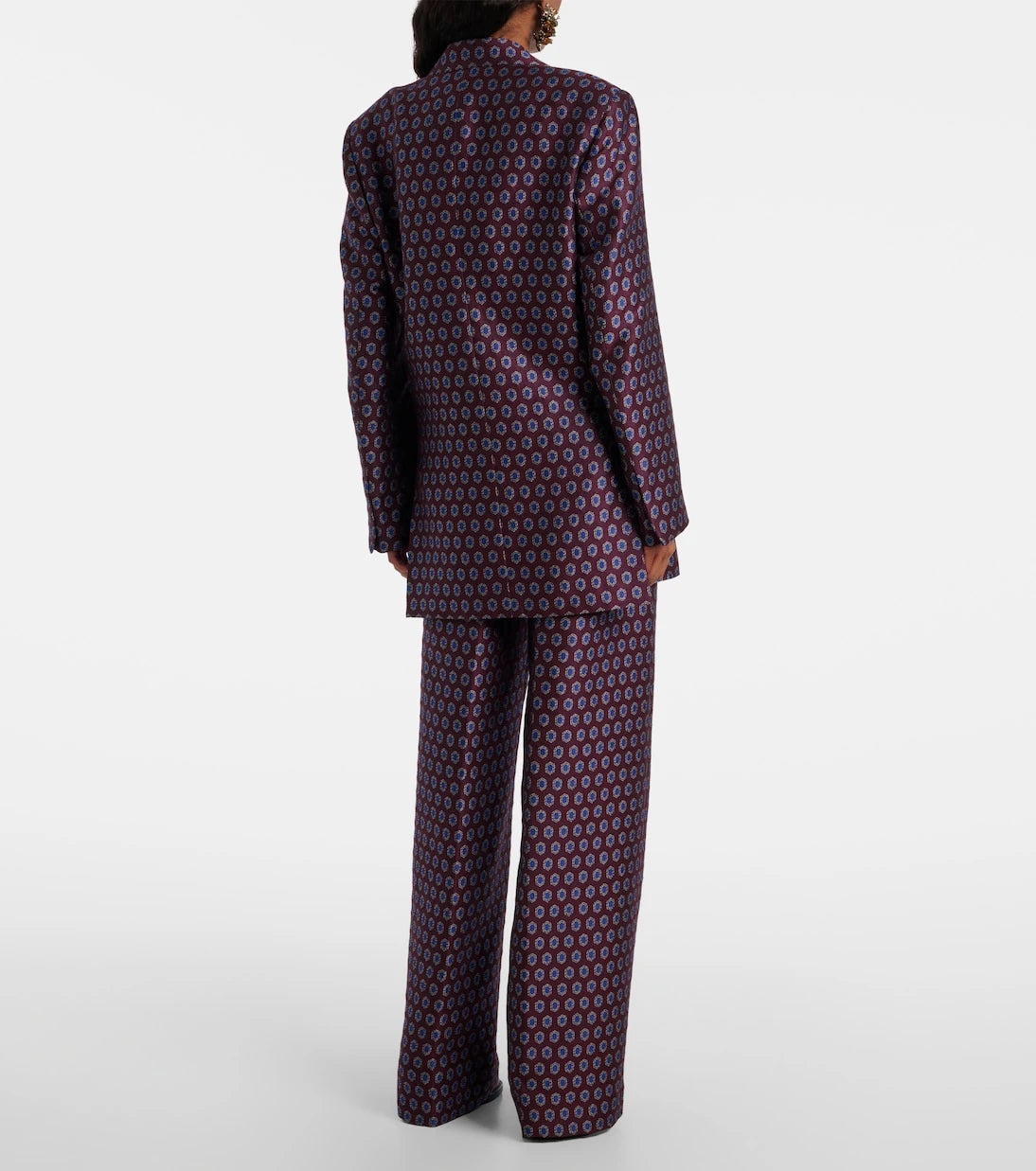 Dries Van Noten - سترة صوف، قطن، ومزيج كتان مطبوعة