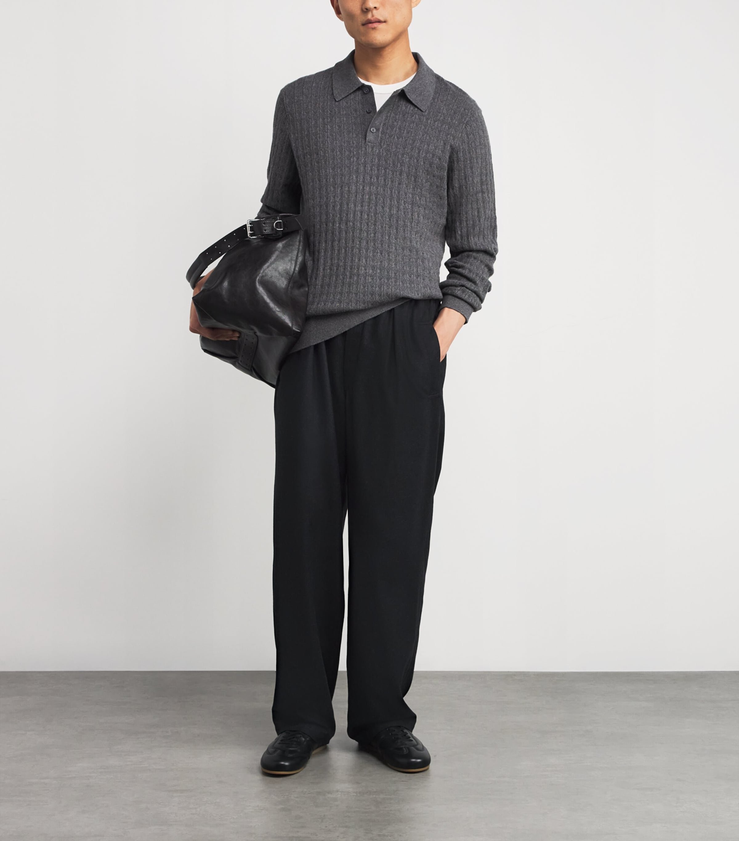 Cotton-Cashmere Oban Polo Sweater