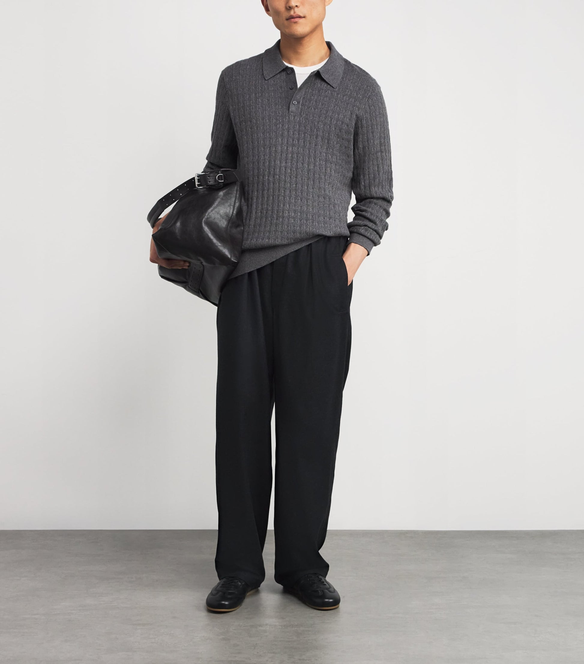 Cotton-Cashmere Oban Polo Sweater