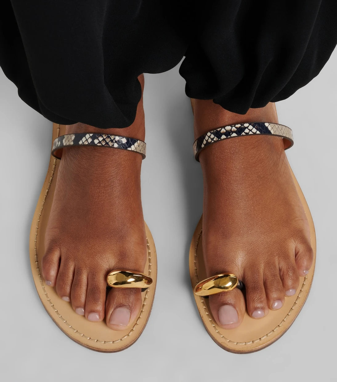 Amanu - Kibera snake-effect leather sandals