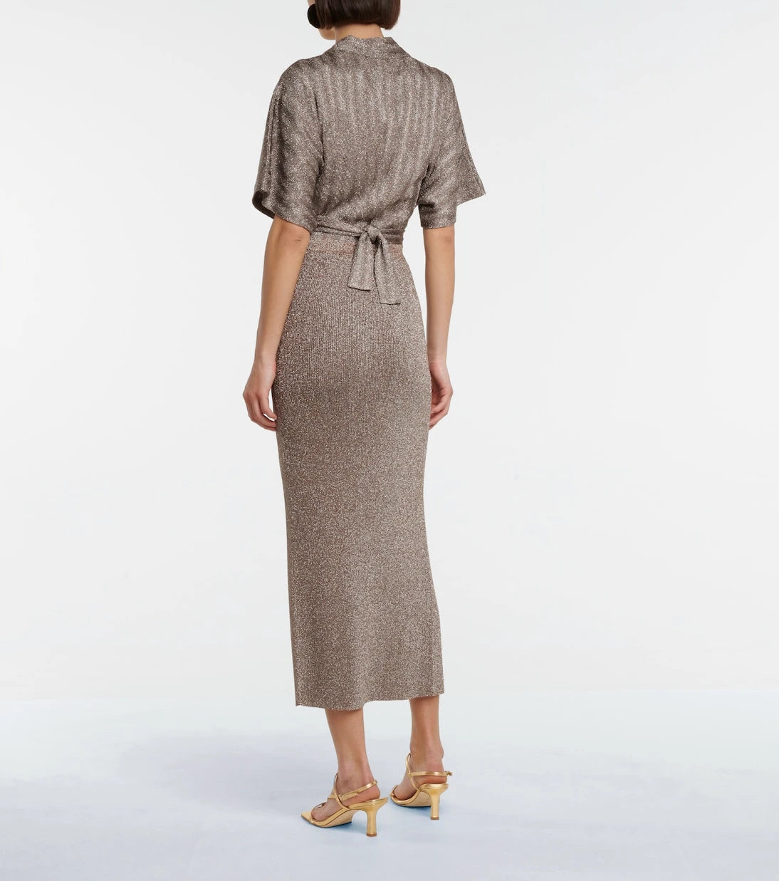 Missoni - تنورة ميدي مضلعة محبوكة لامعة
