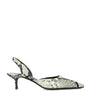 STAUD Leather Snake Print Sebastian Slingback Heels 55