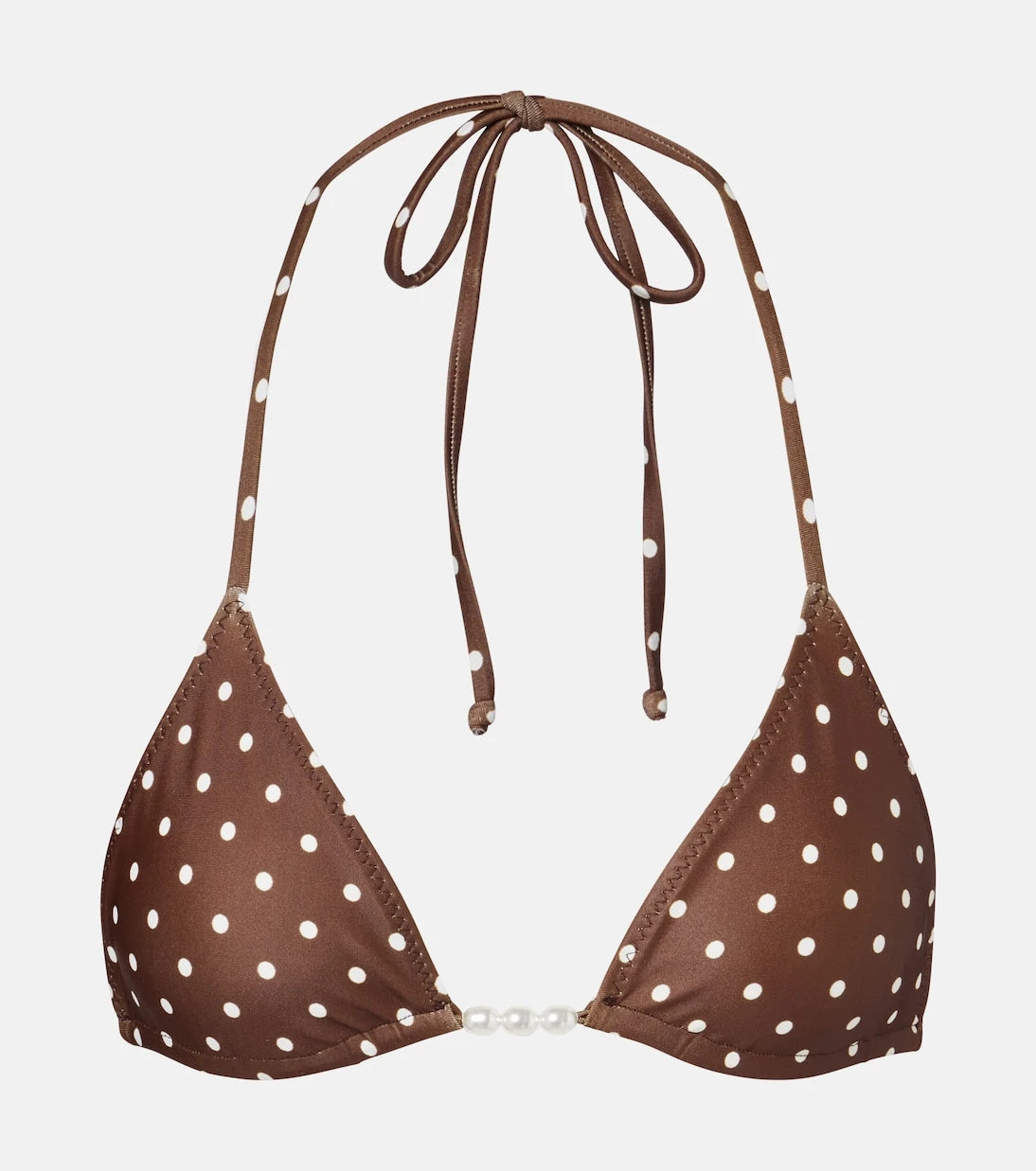 Same - Beaded polka-dot bikini top