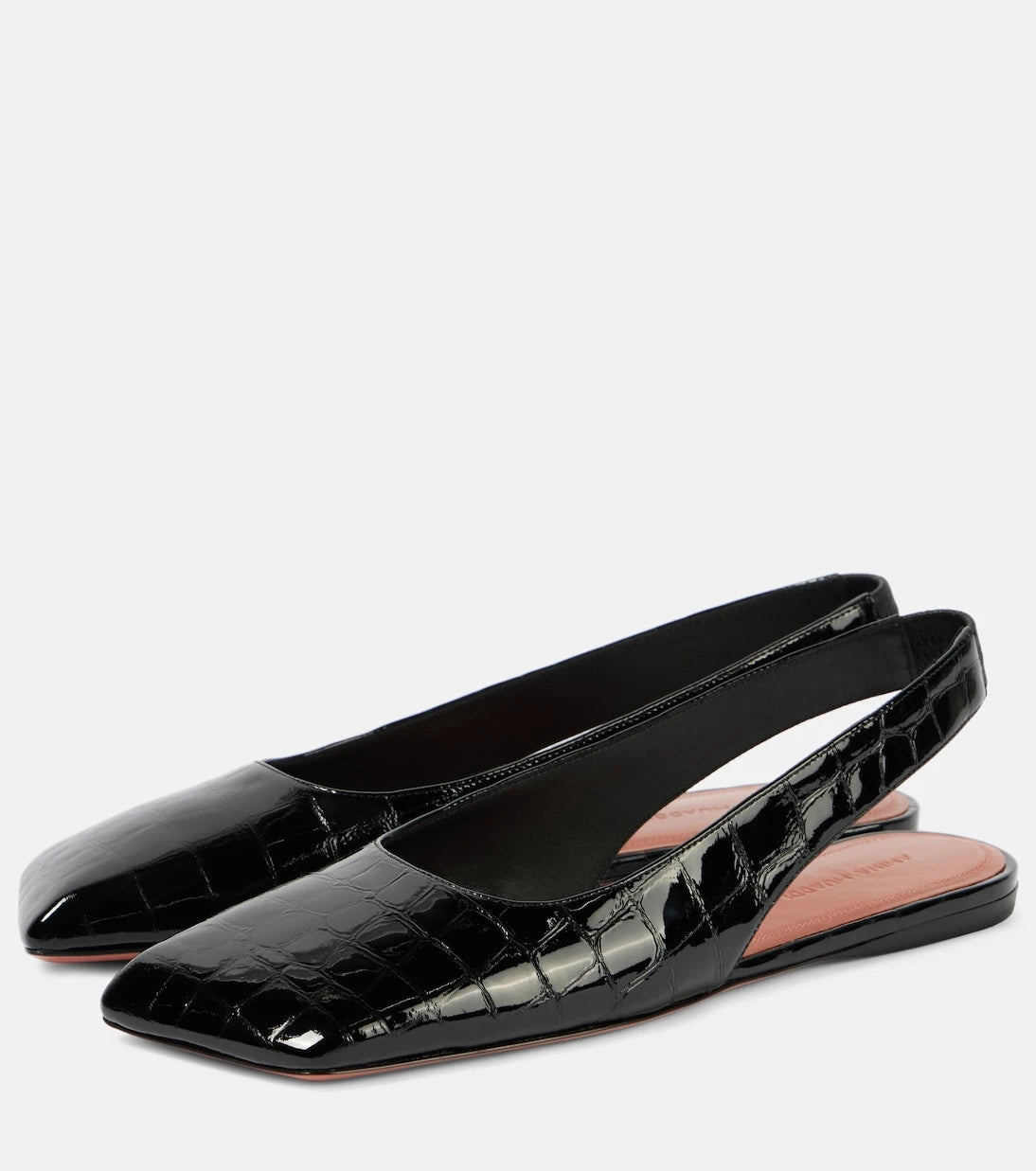 Amina Muaddi - Ane patent leather slingback flats