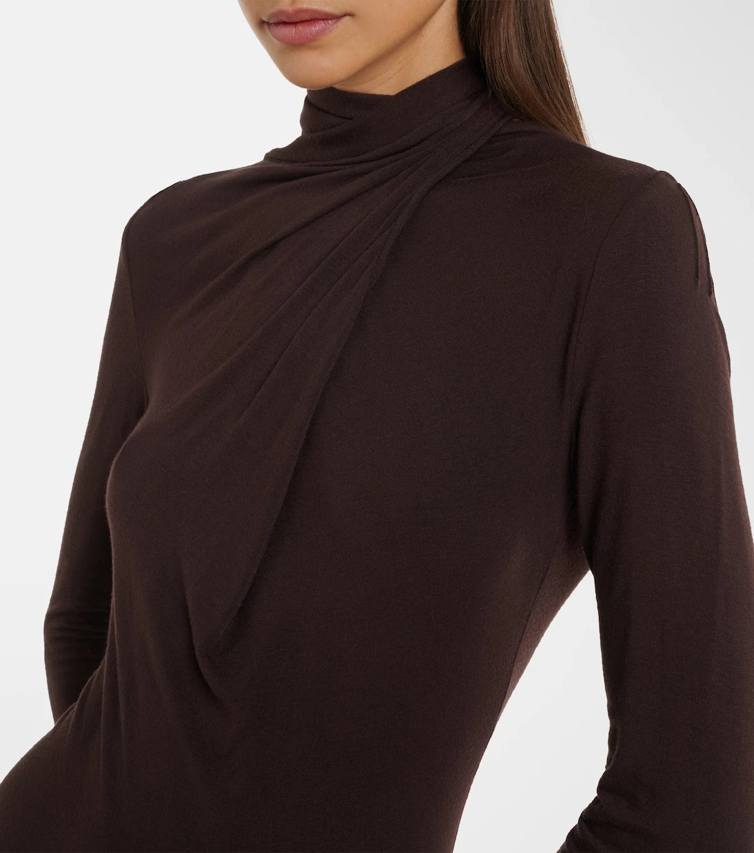 The Attico - Draped open-back jersey midi dress