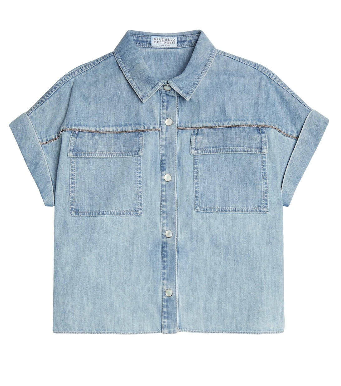 Brunello Cucinelli Kids - قميص دنيم مزين