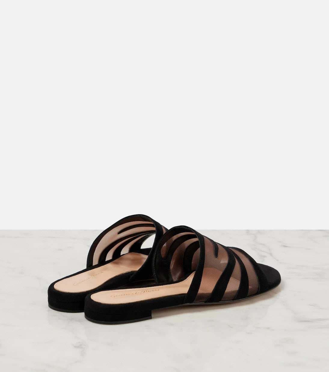 Gianvito Rossi - Tigra suede and mesh slides
