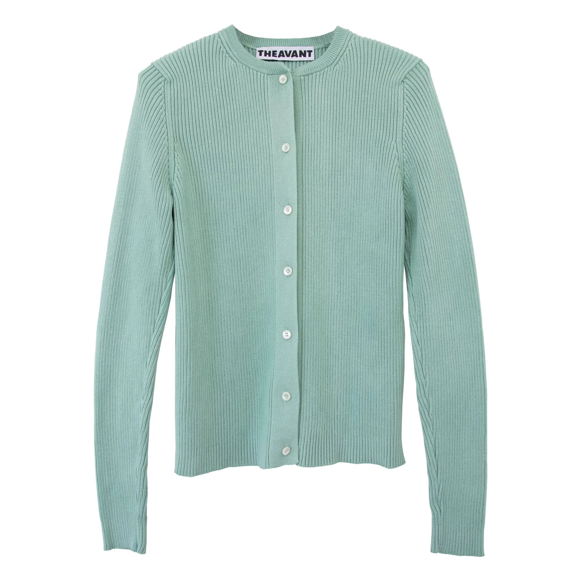 THEAVANT - Saint Etienne Ribbed Cardigan | Green water
