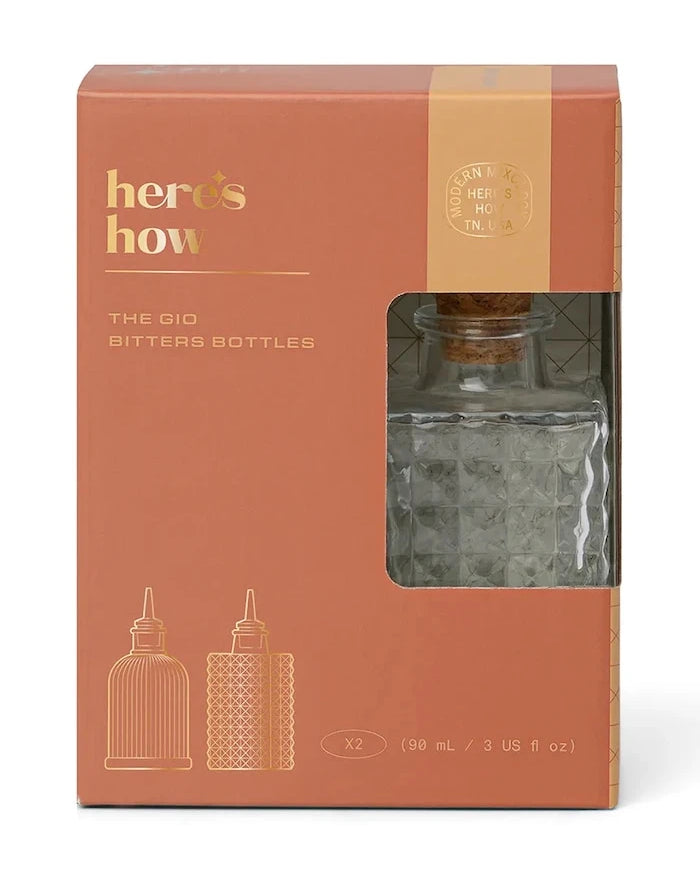 Комплект бармански бутилки за горчиви напитки Here's How The Gio Bitters Bottles 90 ml (2 броя)