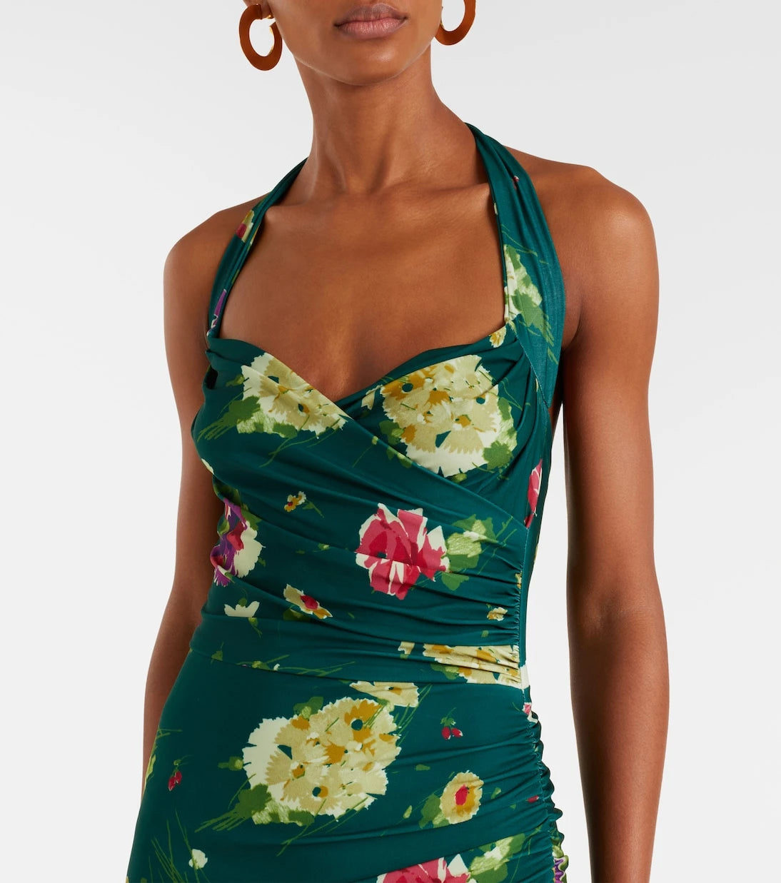 Norma Kamali - Cayla asymmetric ruched midi dress