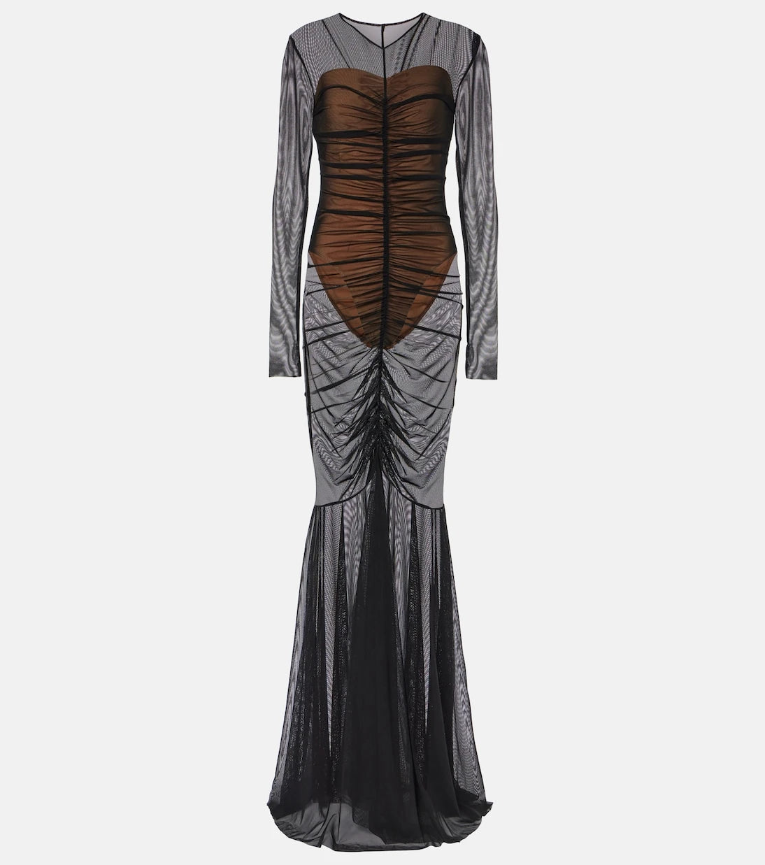 Norma Kamali - Shirred sheer gown