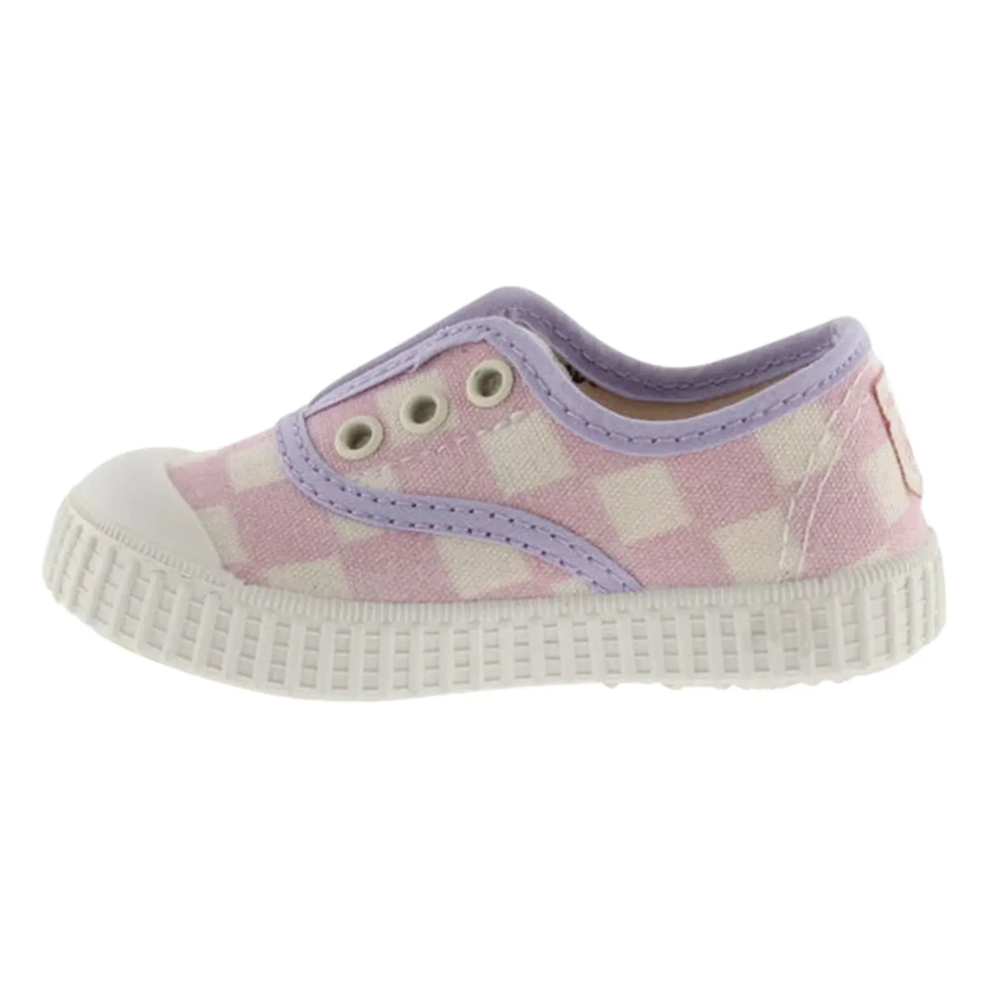 Victoria - Lona Quadrille Scratch Sneakers | Pink