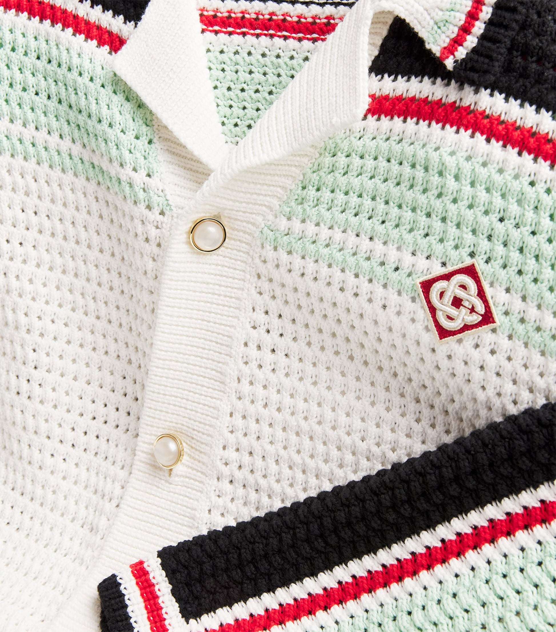 Casablanca Black Cotton Crochet Tennis Overshirt