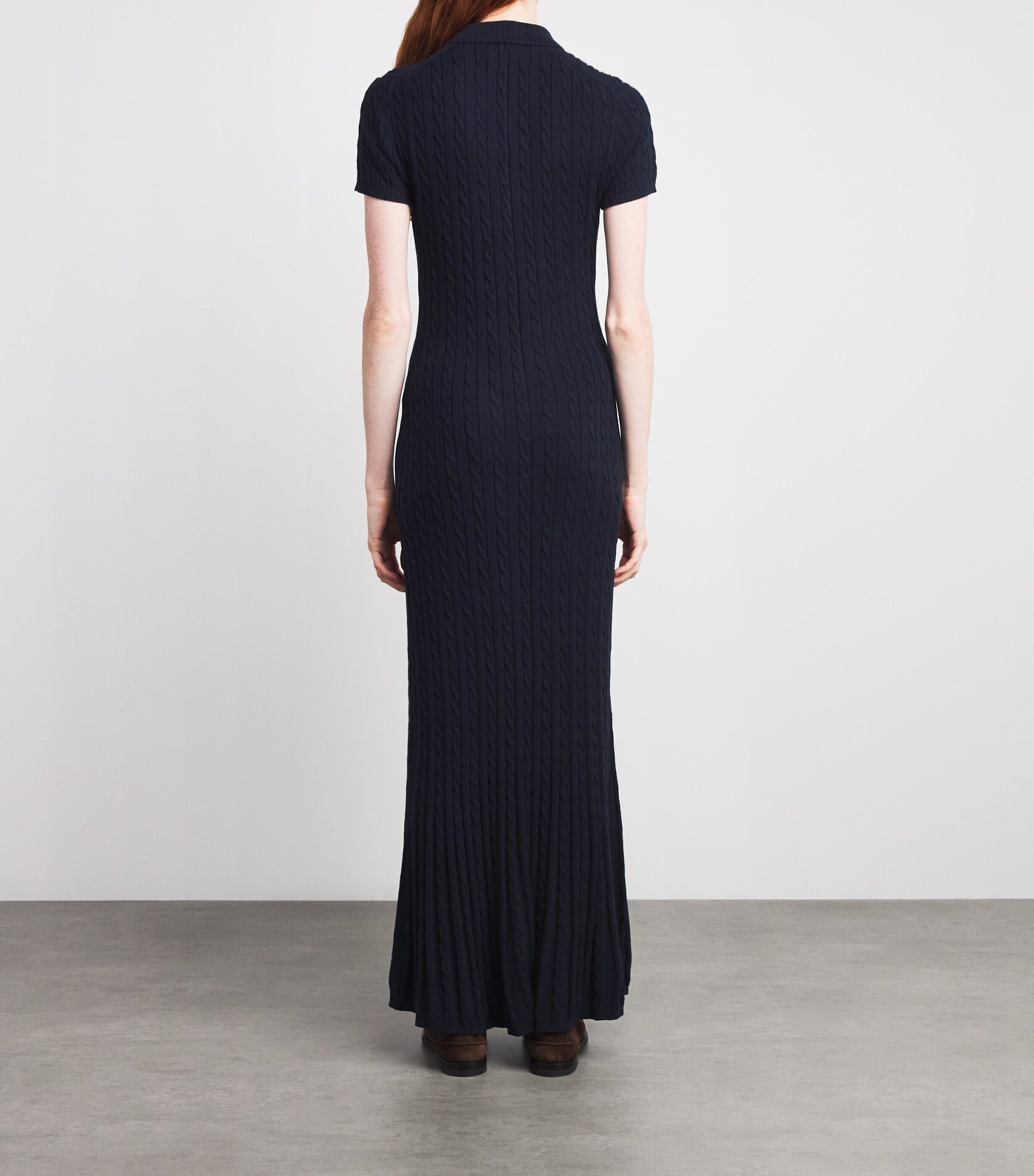 Polo Ralph Lauren Navy Cotton Cable-Knit Maxi Dress