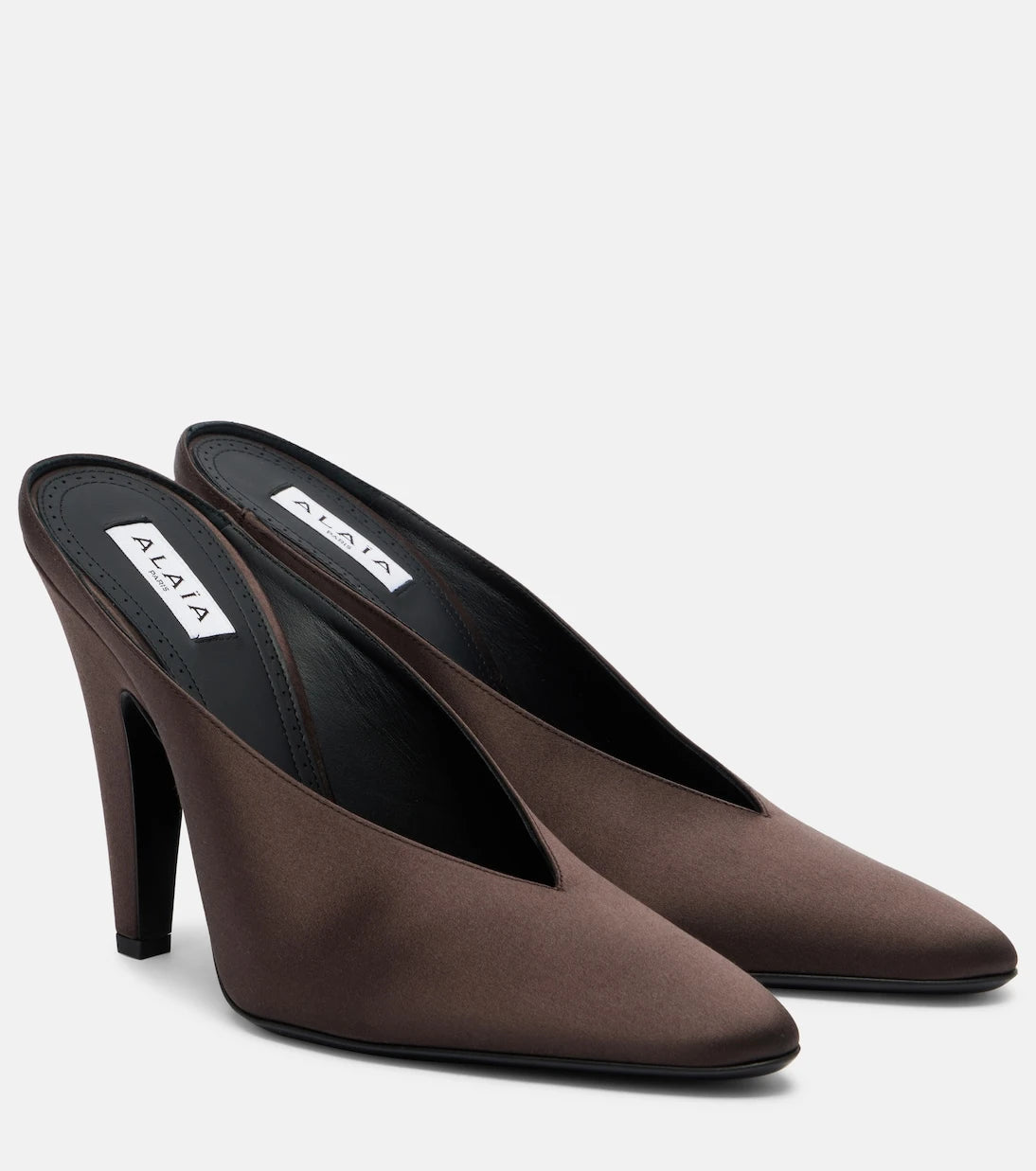 Alaïa - Cone satin mules