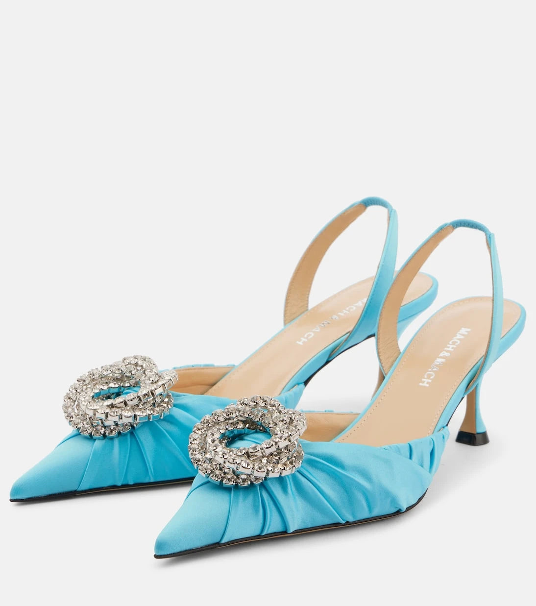 Mach & Mach - Galaxy 65 satin slingback pumps