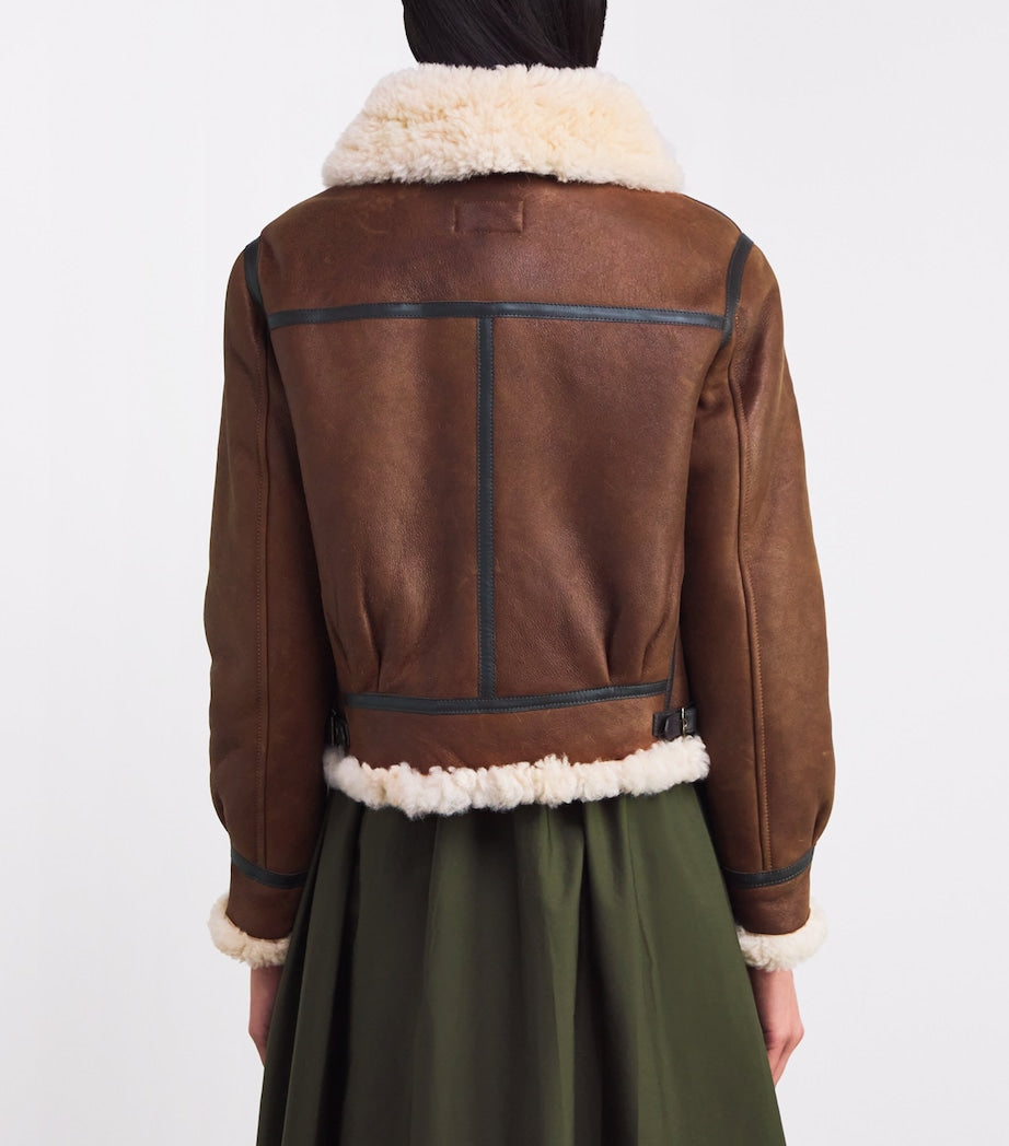 Brown Shearling Aviator Jacket