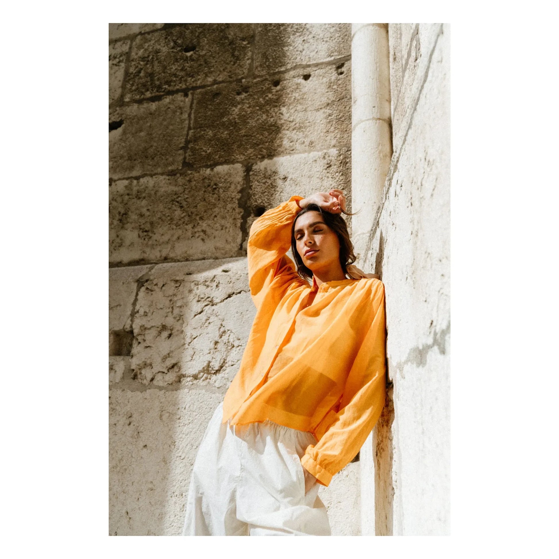 Sacrécoeur - Carla Aurora Popeline blouse | Orange