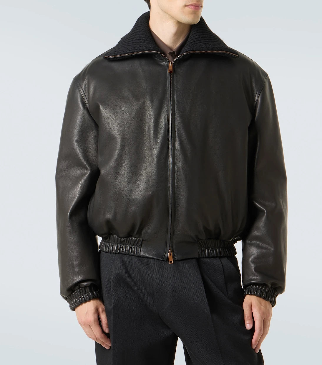 Zegna - Leather bomber jacket