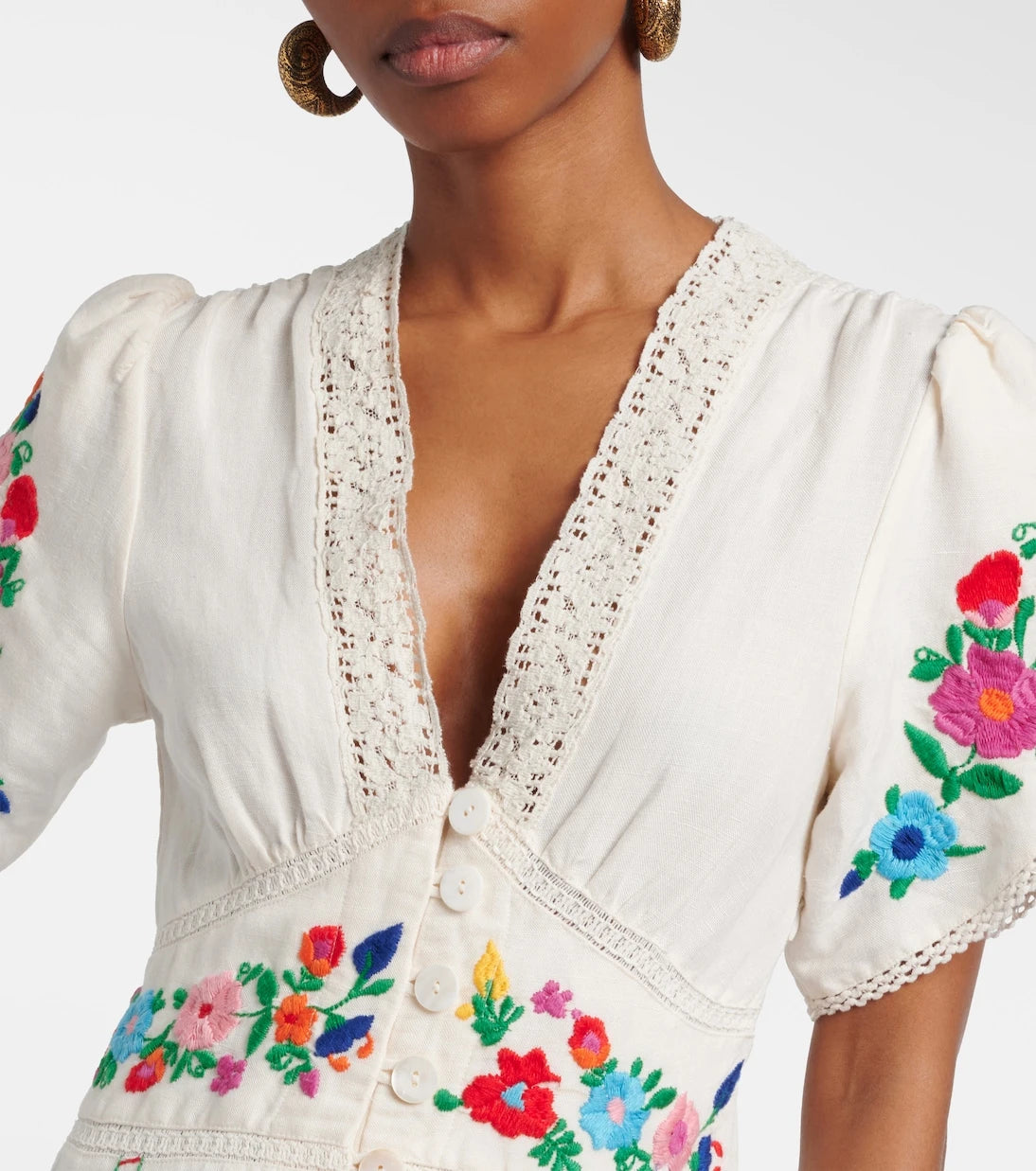 Rixo - Novara embroidered linen-blend maxi dress
