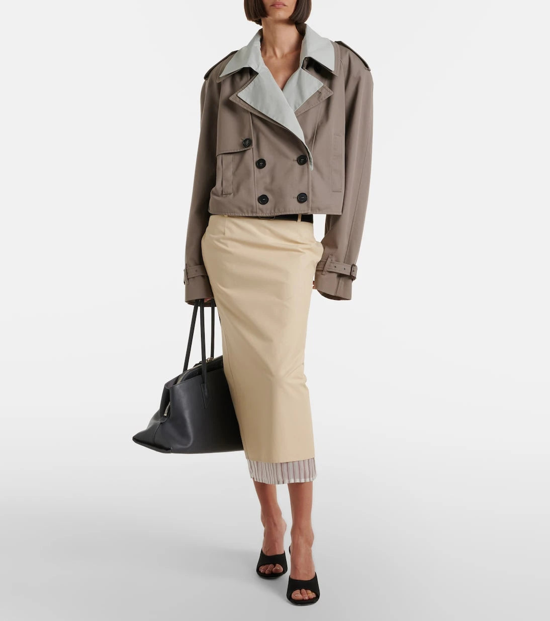 The Attico - Cropped gabardine trench coat