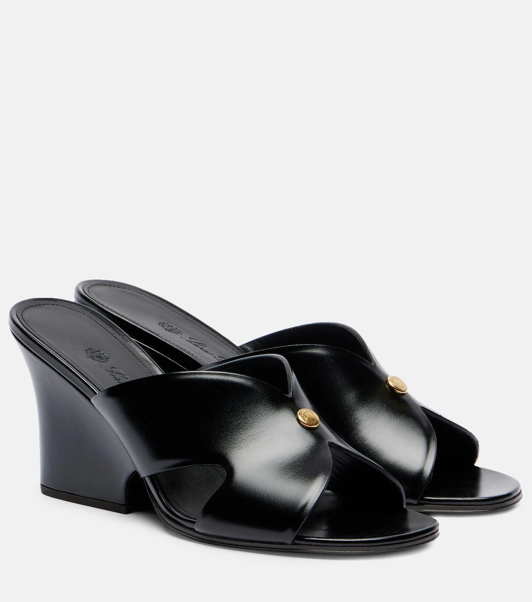 Loro Piana - Vera 80 leather wedge mules