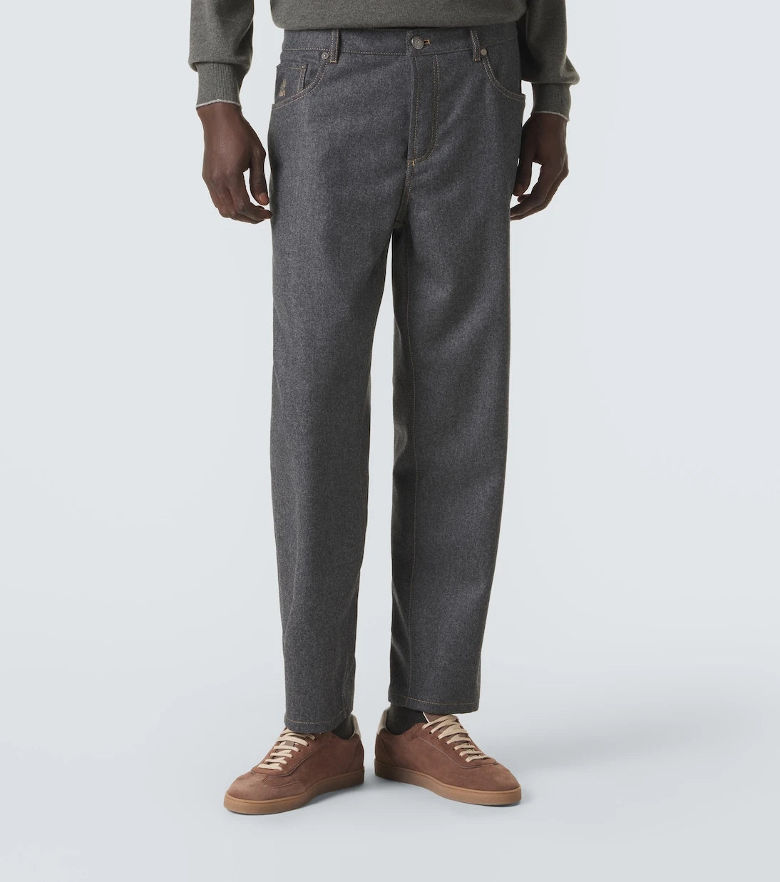 Brunello Cucinelli - Virgin wool flannel straight pants