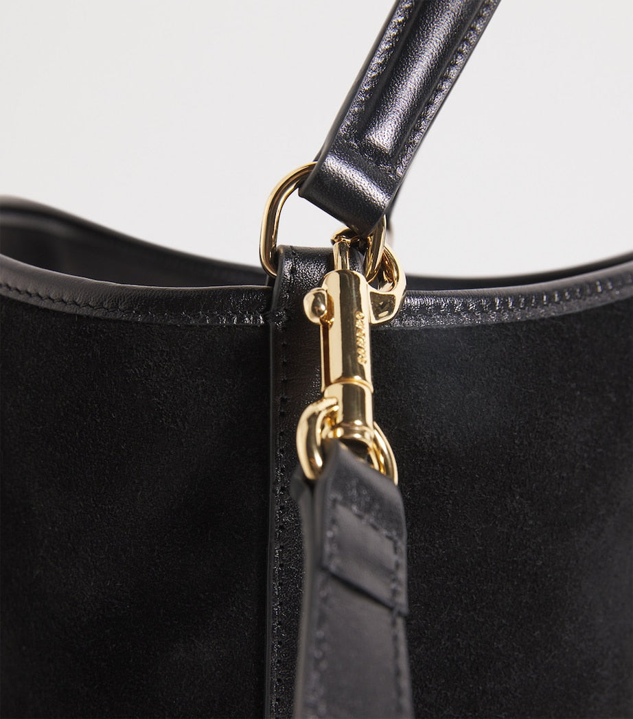 Black Suede Tangoso Bucket Bag