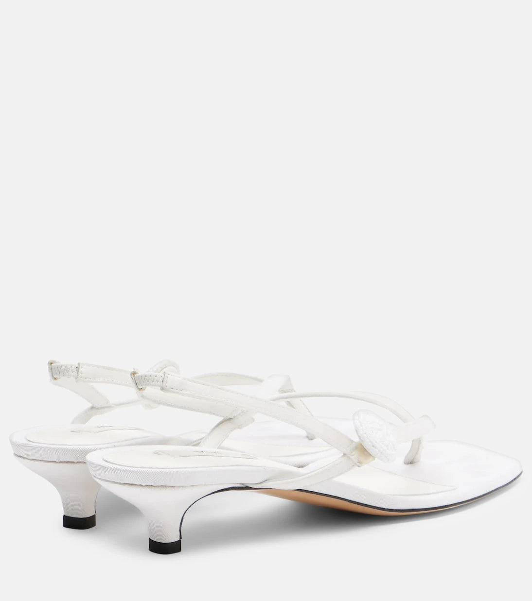 Toteme - Floral-appliqué satin slingback sandals