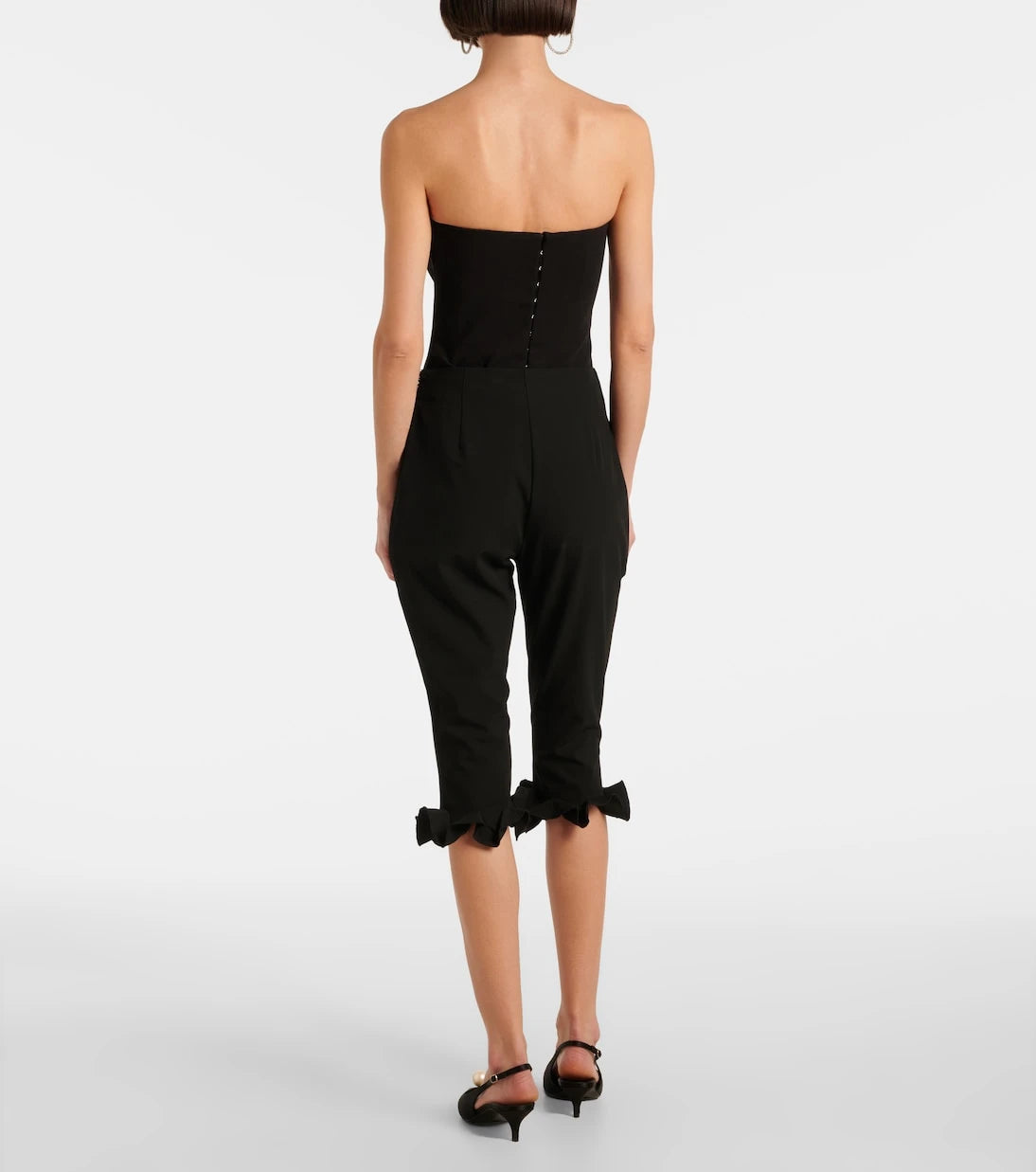 Rotate - Ruffled high-rise capri pants