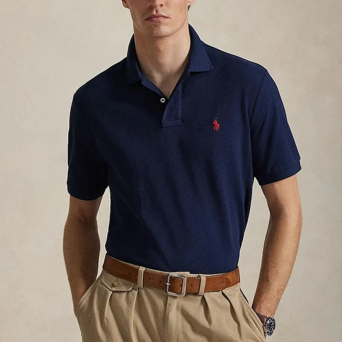 Памучна тениска с яка Polo Ralph Lauren
