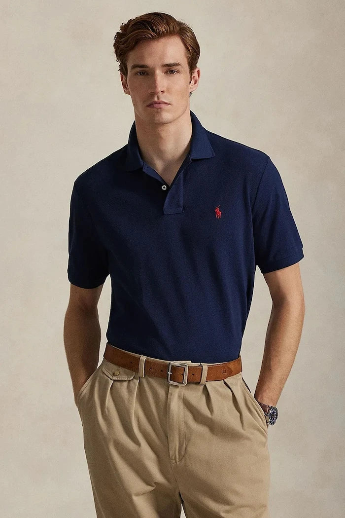 Памучна тениска с яка Polo Ralph Lauren