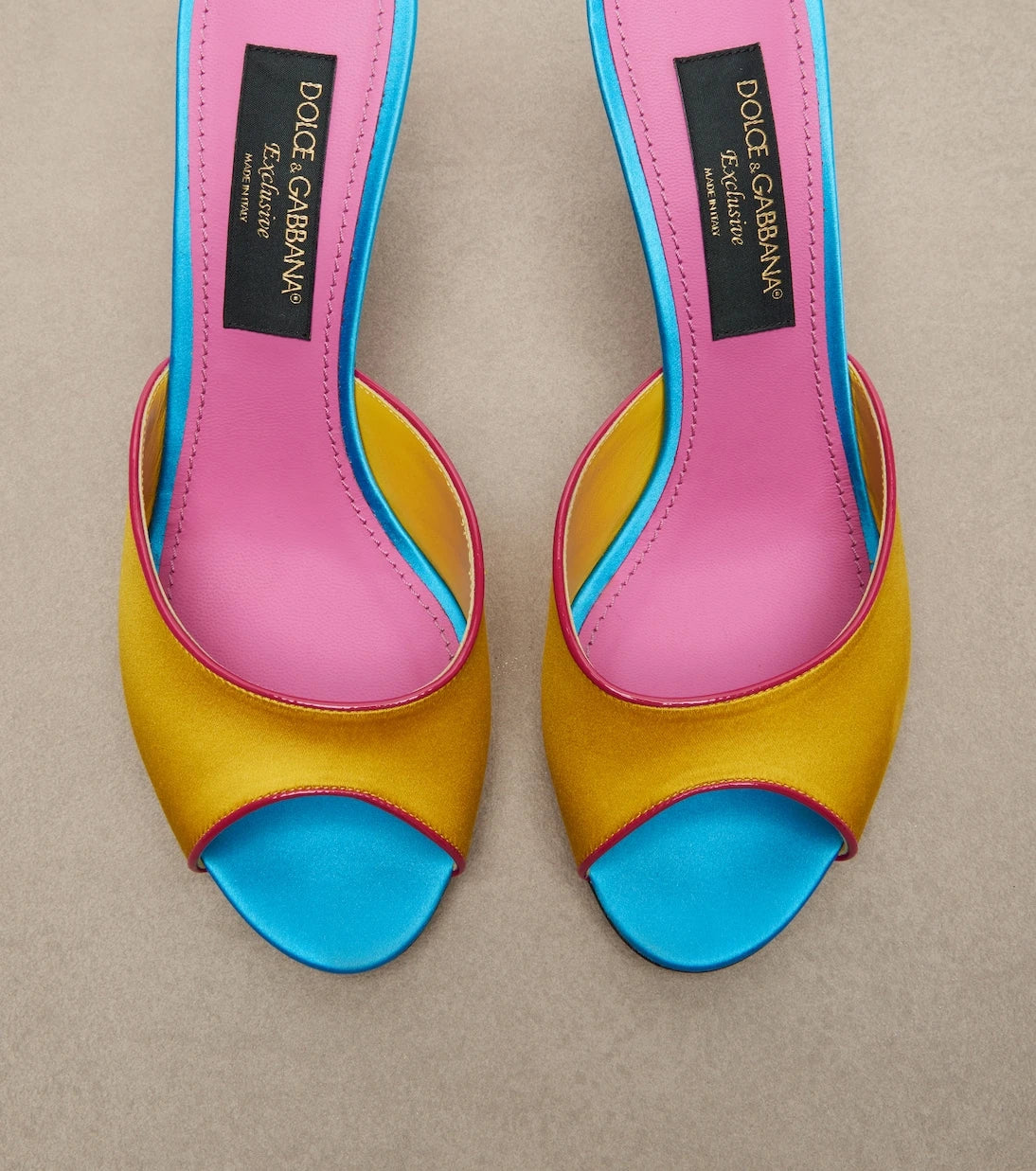 Dolce&Gabbana - Keira leather-trimmed satin mules