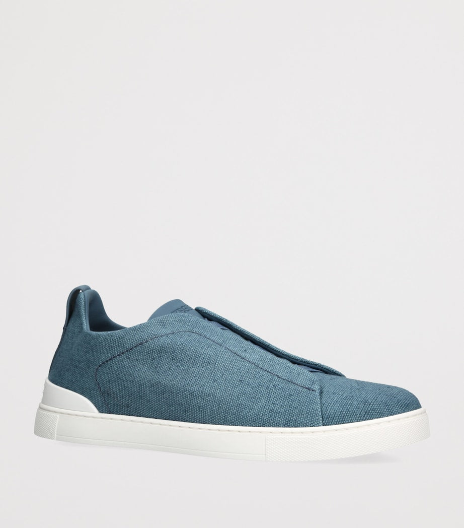 Zegna Cotton-Linen Triple Stitch Sneakers