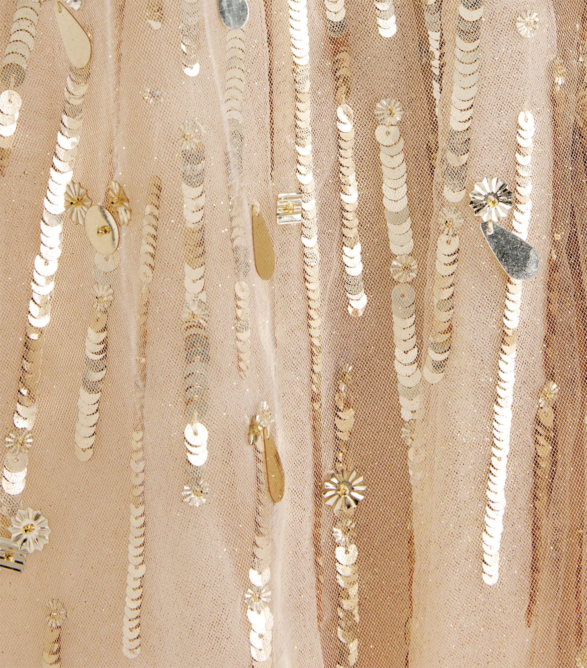 Jenny Packham Kids Gold Tulle Embellished Goldy Cape Dress (6-12 Years)