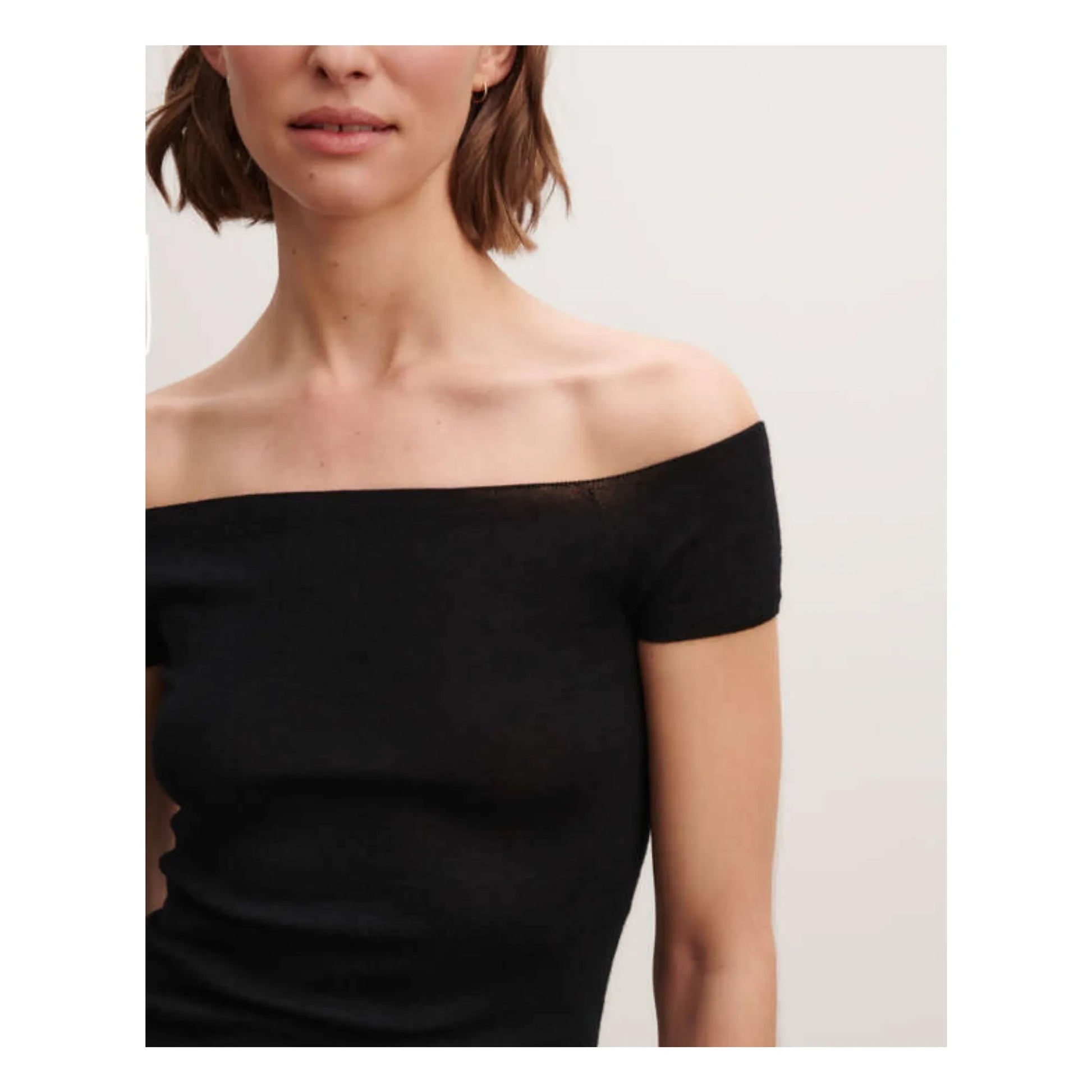 Bompard - Cashmere and Silk Bardot Collar Knit Top | Black