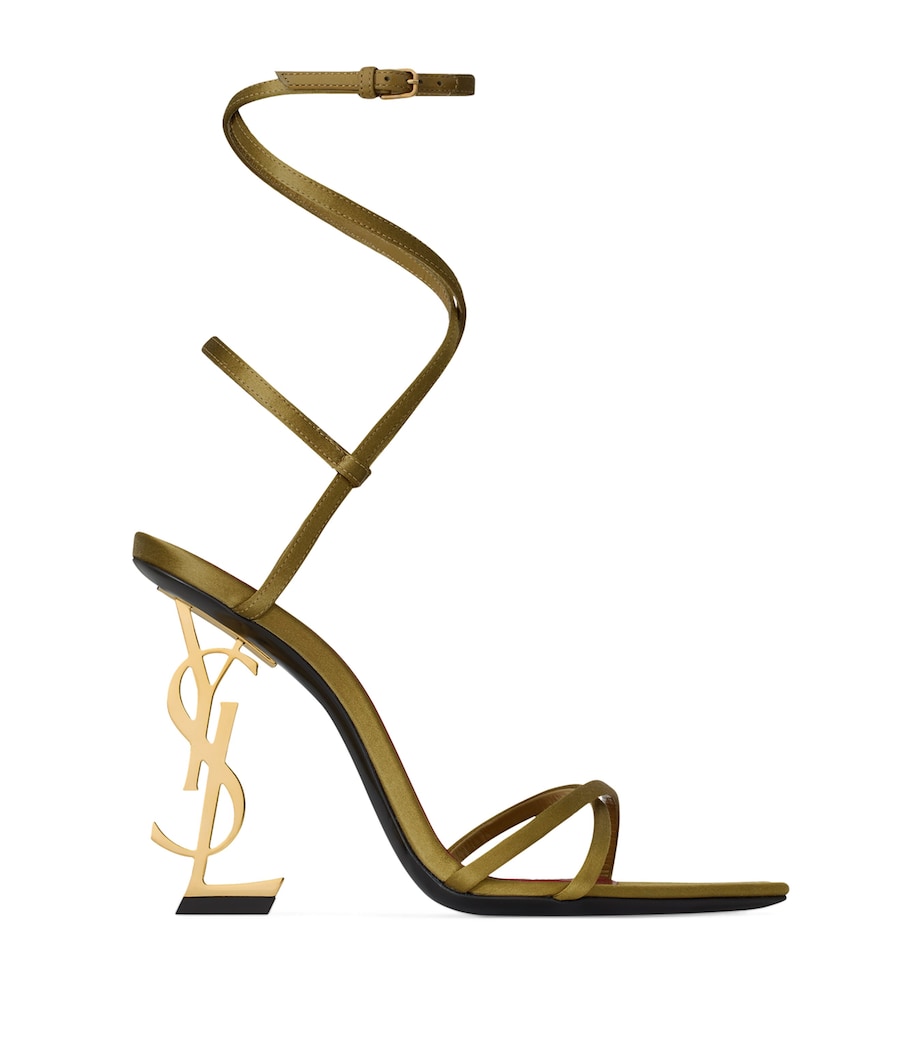 Saint Laurent Brown Silk Opyum Sandals 110