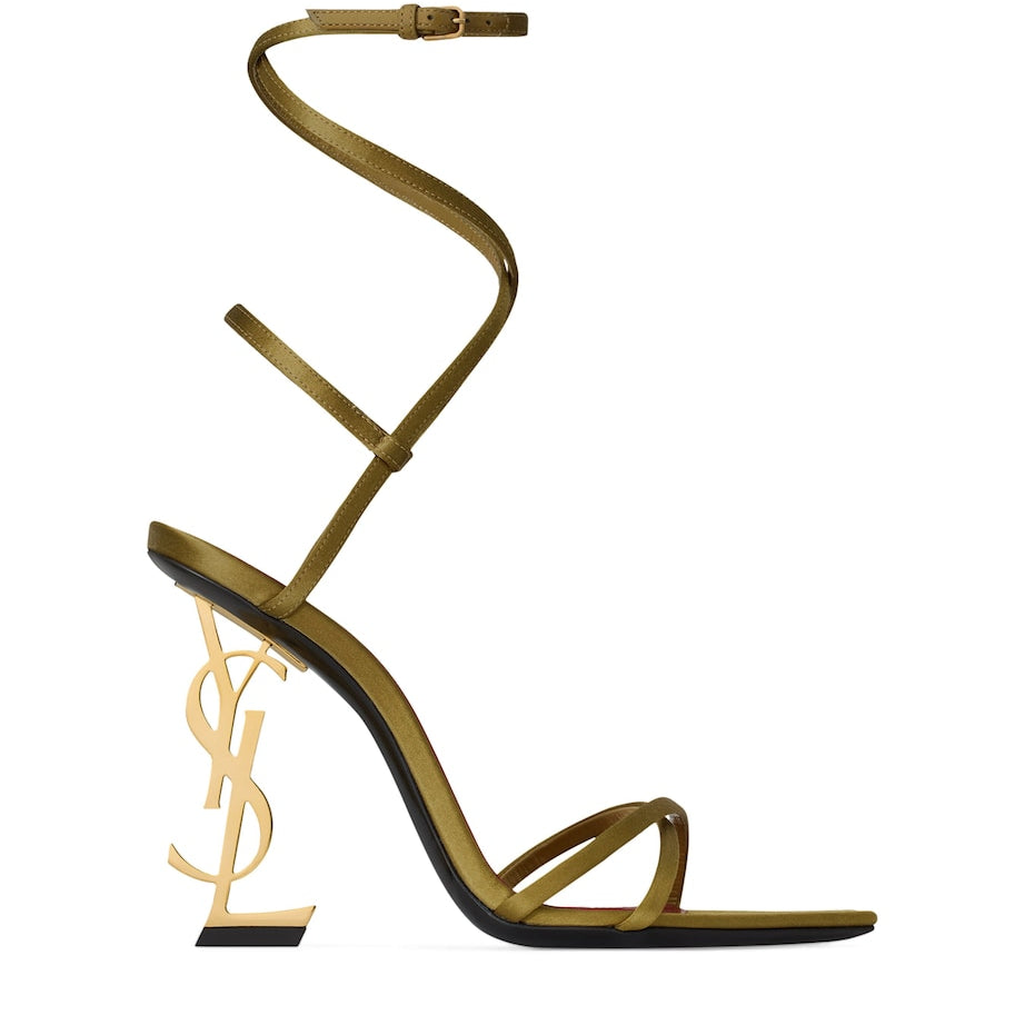 Saint Laurent Brown Silk Opyum Sandals 110