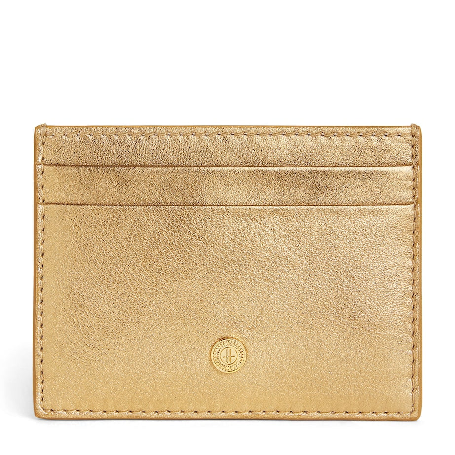 Gold Leather Metallic Card Holder