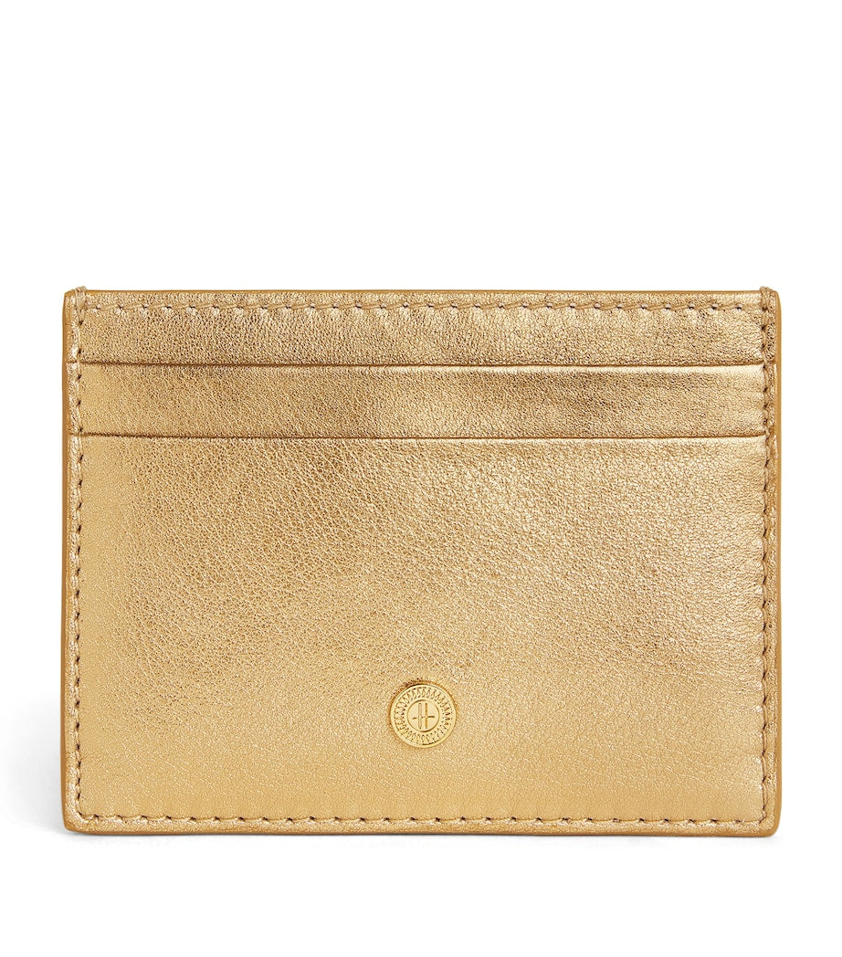 Gold Leather Metallic Card Holder