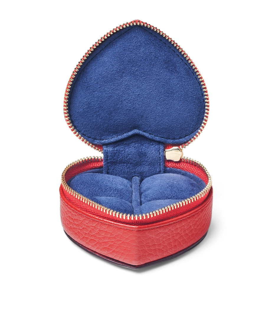 Leather Heart Watch and Ring Box