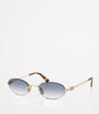 Gold Metal Oval Sunglasses