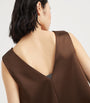 Brunello Cucinelli Brown Satin Cady Mini Dress
