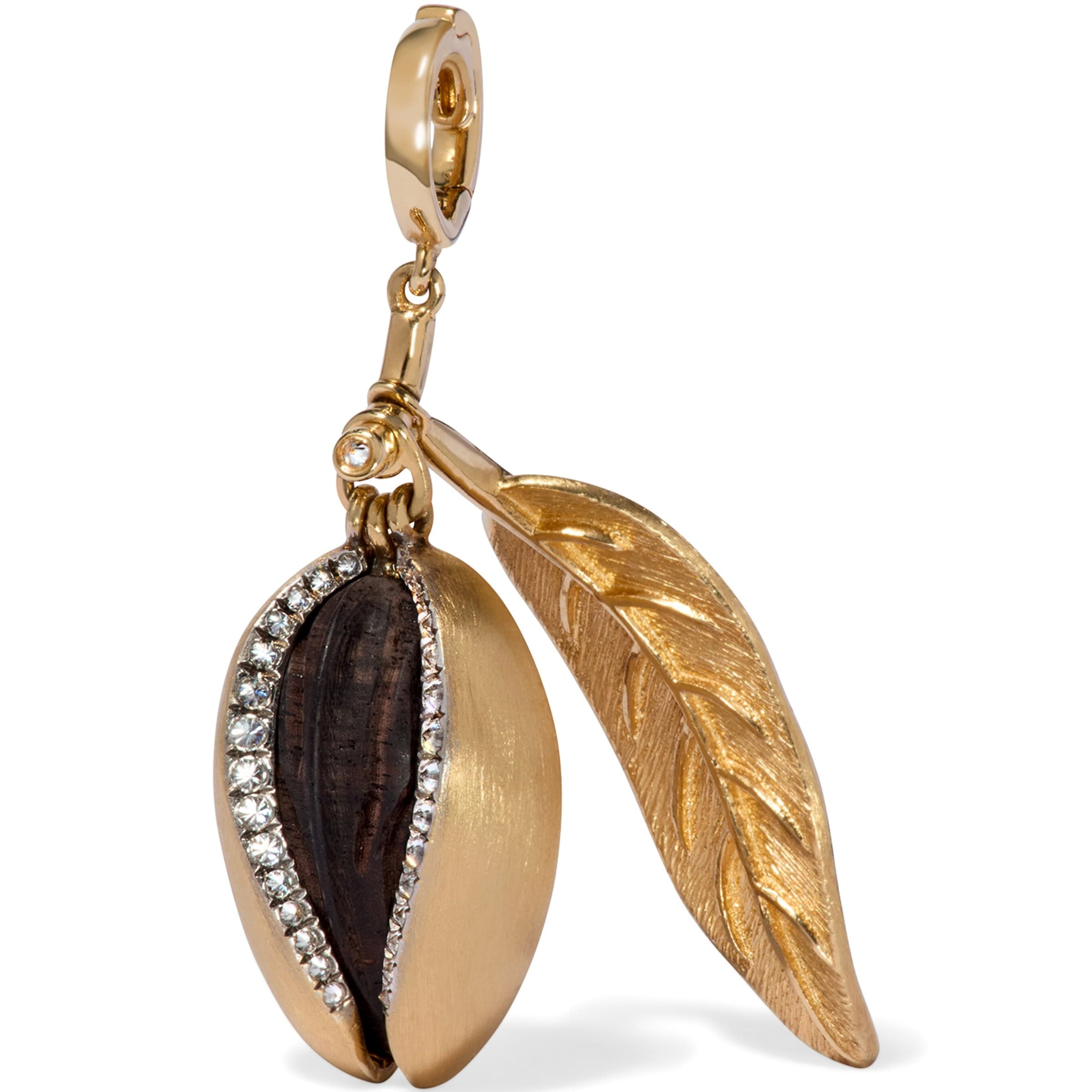 Yellow Gold, Diamond and Ebony Mythology Almond Charm Pendant