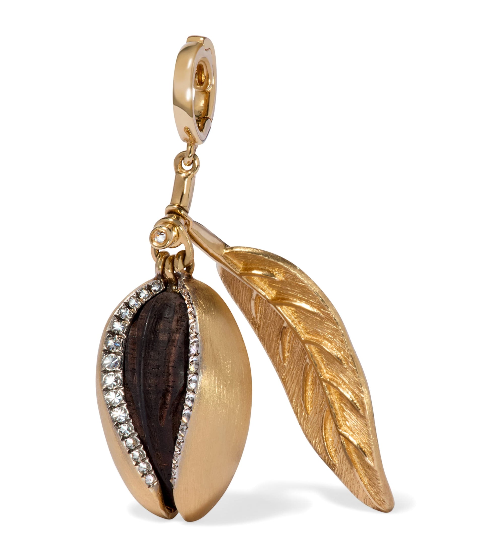 Yellow Gold, Diamond and Ebony Mythology Almond Charm Pendant