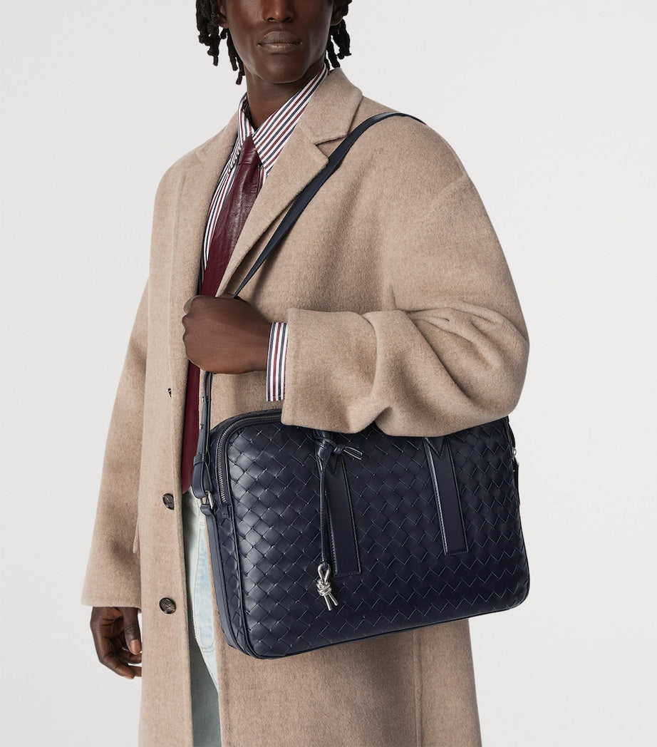 Leather Intrecciato Getaway Briefcase