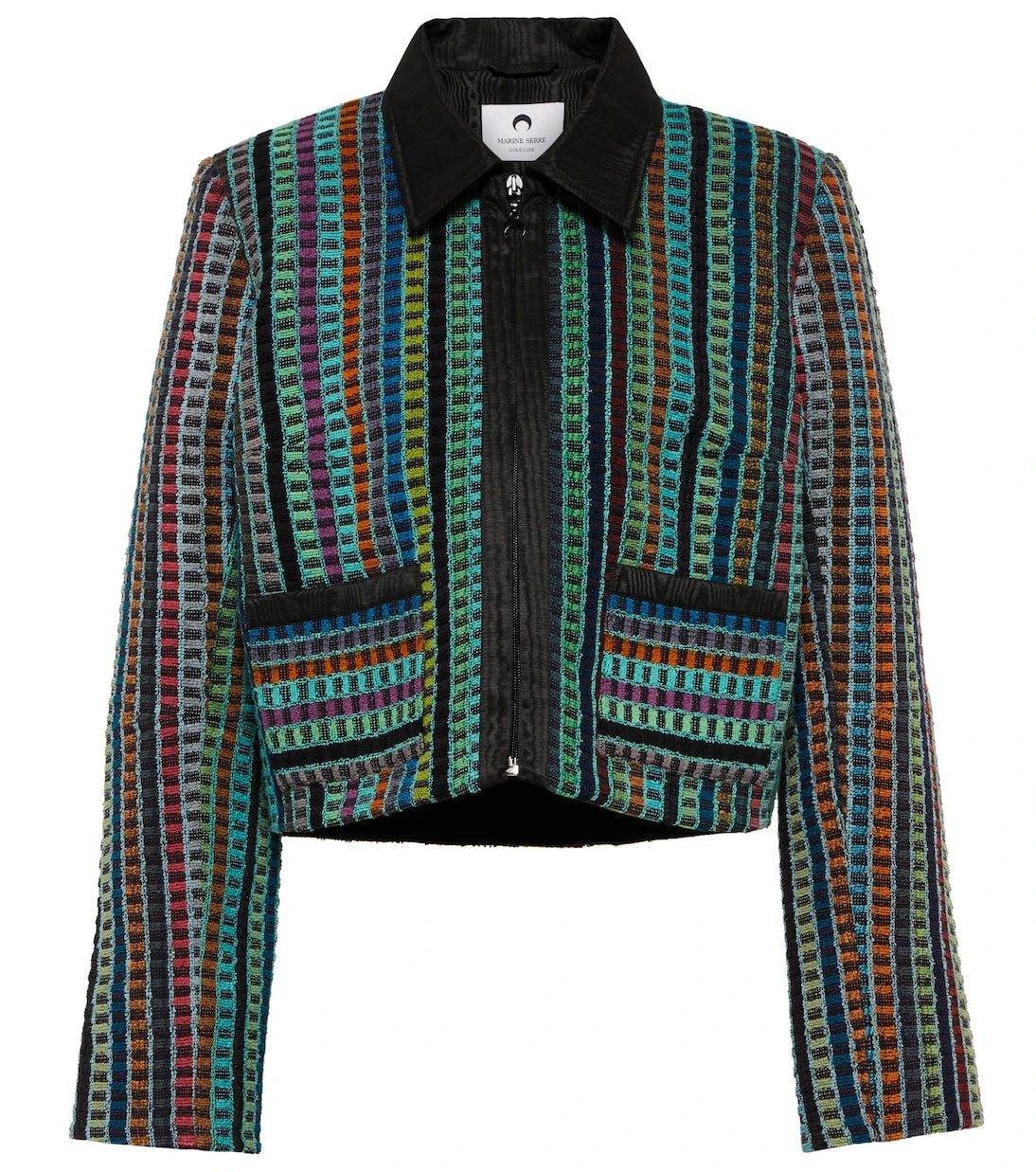Marine Serre - Cropped cotton terry jacket